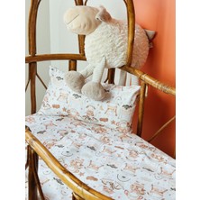 Pithy Pamuk Saten Bebek Lastikli Çarşaf Seti (70X130CM)-CUTE Sheeps