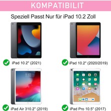 M.tk moveteck Apple Ipad 7. 8. 9. Nesil 10.2 Inç Uyumlu Tablet Klavyeli Kılıf Bluetooth Özellikli Kablosuz Kalem Bölmeli Wireless Q