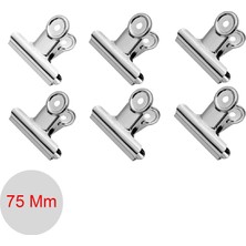 Gen-Of Round Clips 75 mm Metal Maşa Kıskaç 6 Adet (B2001)