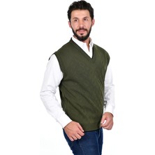 Kamalı Erkek Çelik Örgü Intersiye Kışlık Kalın Triko V Yaka Triko Örgü Tüylenmez Baba Süveter