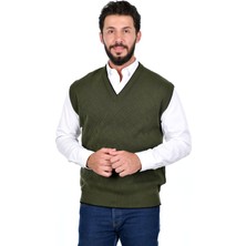 Kamalı Erkek Çelik Örgü Intersiye Kışlık Kalın Triko V Yaka Triko Örgü Tüylenmez Baba Süveter