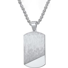 Chavin El Işi Dövme Gri Dogtag Asker Künyesi Çelik Erkek Kolye EU52