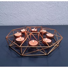 Evim Tatlı Evim Dekoratif Metal Tealıght Mumluk 8 Hazneli 28CM