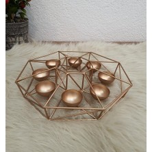 Evim Tatlı Evim Dekoratif Metal Tealıght Mumluk 8 Hazneli 28CM