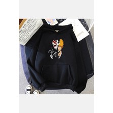 Populus Bleach Ichigo Hollow Siyah Kapşonlu Sweatshirt