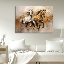 Gaagart Tekli Yatay Kanvas Tablo Yüksek Kalite Koşan Atlar Portresi