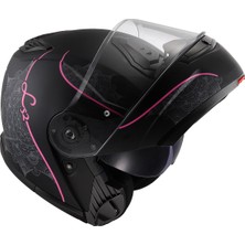 Ls2 Strobe 2 Lux Mat Siyah-Pembe Kask
