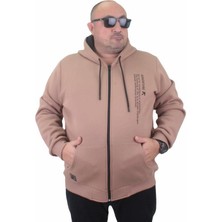 Starbattal Fermuarlı Kapuşonlu Büyük Beden Sweat Adventure 23220 S.kahve