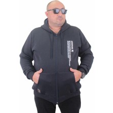 Starbattal Fermuarlı Kapuşonlu Büyük Beden Sweat Adventure 23220 Lacıvert