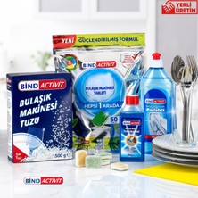 Bind Activit Bulaşık Makinesi Tableti 50 Li + Bulaşık Makinesi Tuzu 1500 gr + Bulaşık Makinesi Parlatıcısı 450 ml + Bulaşık Makinesi Temizleyicisi 250 ml