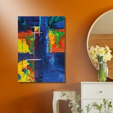 Gaagart Tekli Dikey Kanvas Tablo Yağlı Boya Görünümlü Soyut Görsel