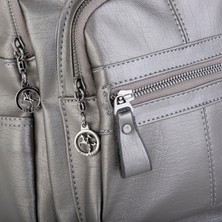 Nas Bag Kadın Sırt Çantası Gri  Yıkamalı
