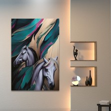 Gaagart Tekli Dikey Kanvas Tablo Kaliteli Modern Çizim At Görseli