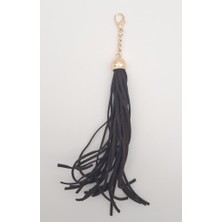 Angel Çanta Aksesuar Süet Nubuk Deri Kovanlı Uzun Püskül Koyu Kahverengi Light Gold Metalli