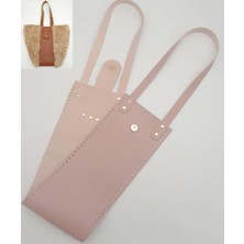 Angel Çanta Aksesuar Suni Deri Kova Model Pudra Renk Çanta Deri Seti Light Gold Metal