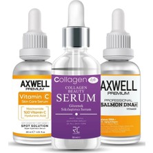 Axwell Vitamin C Serum Kolajen Serum Yaşlanma Somon Dna + Serum 3'lü Fırsat