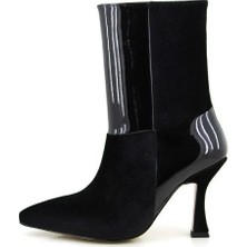 Shoe Love Yarı Suni Deri Yarı Süet Ince Topuk Bot