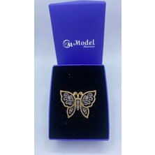 Arven Model Aksesuar Gold Detaylı Kelebek Broş