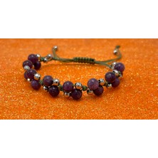 Yıldız Doğal Taş 6mm Ipli Lepidolit Ayarlanabilir Ölçü Doğal Taş Bileklik