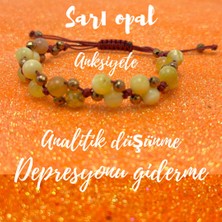 Yıldız Doğal Taş 6mm Ipli Sarı Opal Ayarlanabilir Ölçü Doğal Taş Bileklik