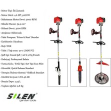 Silen Yan Tırpan + Çit Kesme + Dal Budama Makinesi 3.2kw 4.6hp