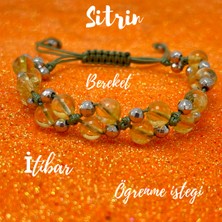 Yıldız Doğal Taş 6mm Ipli Sitrin Ayarlanabilir Ölçü Doğal Taş Bileklik