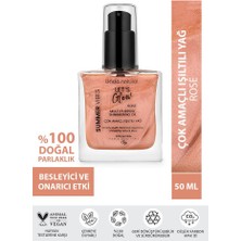 Bade Natural Nemlendirici Işıltılı Rose Çok Amaçlı Vücut Yağı 50 ml