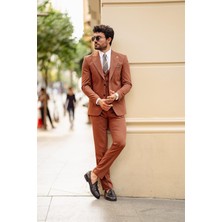 Guild Balkan Slim Fit Kahve Takım Elbise