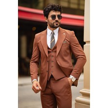 Guild Balkan Slim Fit Kahve Takım Elbise