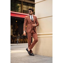 Guild Balkan Slim Fit Kahve Takım Elbise