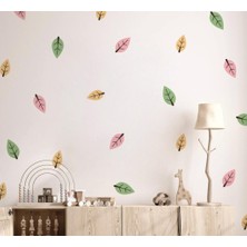 Lizpo Decor Renkli Yapraklar Boho Botanik Çiçekli Orman Çiçek Duvar Çıkartmaları,çocuk Odası Dekorasyon Sticker Etiket
