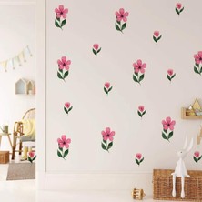 Lizpo Decor Renkli Pembeli Boho Tarzı Duvar Çıkartması, Renkli Çocuk Odası Dekorasyon Sticker Etiket