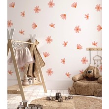 Lizpo Decor Bohem Vintage Çiçekler Duvar Sticker Seti Boho Tarzı Duvar Çıkartması, Suluboya Çiçek Duvar Çıkartmaları,