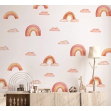 Lizpo Decor Minimalist Gökkuşağı Bulut Boho Syle Duvar Dekoru Çocuk Odası Dekorasyon Sticker Etiket