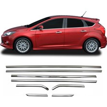 ZNZ Oto Aksesuar Ford Focus 3 Hb Krom Cam Çıtası 8 Prç P.çelik 2010-2018 Arası