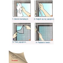 Svein Ayarlanabilir Pratik Pencere Cam Kapı Sineklik Cırt Bantlı Hazır Yapışkanlı 125 cm x 150 cm - 5,6 mt