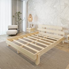Renazzo Mobilya Lotus New Frezya Model Doğal Çam Ahşap Karyola