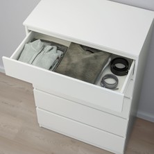 IKEA 5 Çekmeceli Şifonyer, Kullen  Beyaz Renk 70X112 cm Komodin