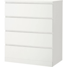 IKEA Malm Beyaz 80X100 cm 4 Çekmeceli Şifonyer Komodin