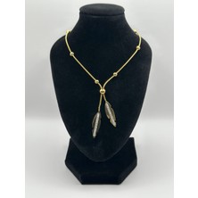 Arnes Jewelry Çelik Zirkon Taşlı Yaprak Kolye