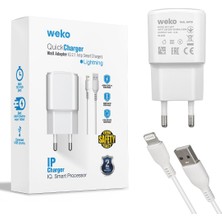 BYR Weko WK-21437 Ip 2.1 Amper Şarj Başlik Adaptörü + Lightning Kablo (No:3) Byr  [byrtek]