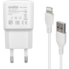 BYR Weko WK-21437 Ip 2.1 Amper Şarj Başlik Adaptörü + Lightning Kablo (No:3) Byr  [byrtek]