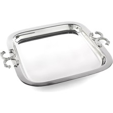 Mikasa Moor Gümüş C Logolu Tepsi 28X24 cm