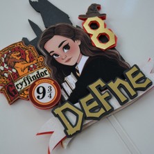 Cake Topper Harry Potter Temalı Kız Çocuk Doğum Günü Süsü Hermione Kişiye Özel Pasta Süsü Parti Malzemesi Cake Topper (19X18CM)