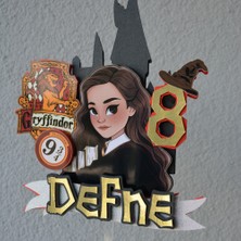 Cake Topper Harry Potter Temalı Kız Çocuk Doğum Günü Süsü Hermione Kişiye Özel Pasta Süsü Parti Malzemesi Cake Topper (19X18CM)