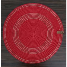 4 kişilik 4 parça Amerikan Servis Supla Takımı Tabak Altlığı Mutfak Hasır Sepet Sunum Hediye kırmızı hasır  33X33CM