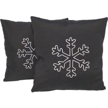 Angel's Collection Kar Tanesi Punch Işlemeli Kırlent Kılıfı 2 Adet