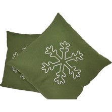 Angel's Collection Kar Tanesi Punch Işlemeli Kırlent Kılıfı  4 Adet