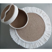 Home Decors By Özlem 2'li Hasır Sepet Örtü Takımı Düzenleyici Organizer Dekorasyon Hediyelik Sunum Banyo Salon Mutfak