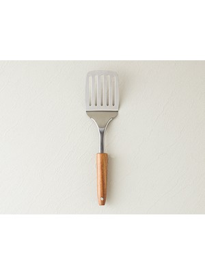 English Home Woody Spatula Çelik Izgara Spatula Servis Gereci Kahve